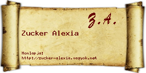 Zucker Alexia névjegykártya